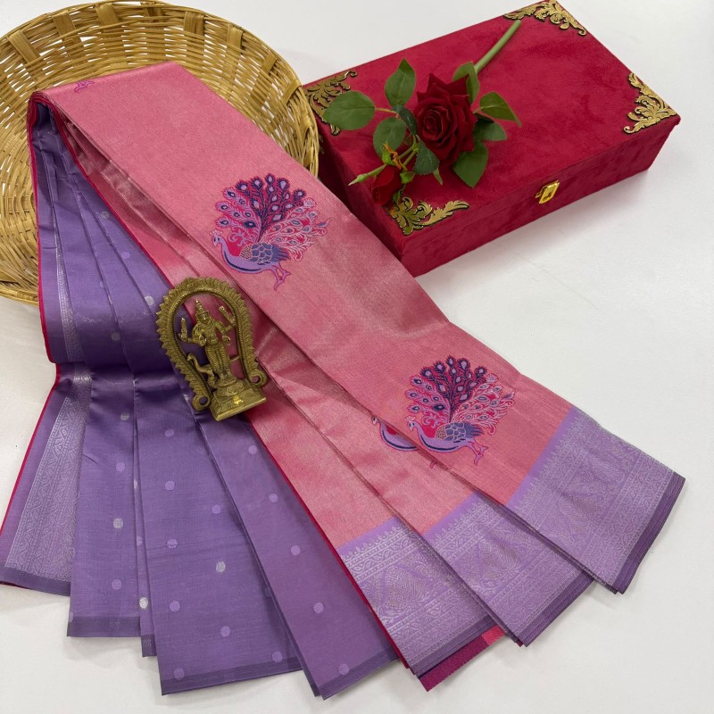 Peacock Tissue Silk Saree