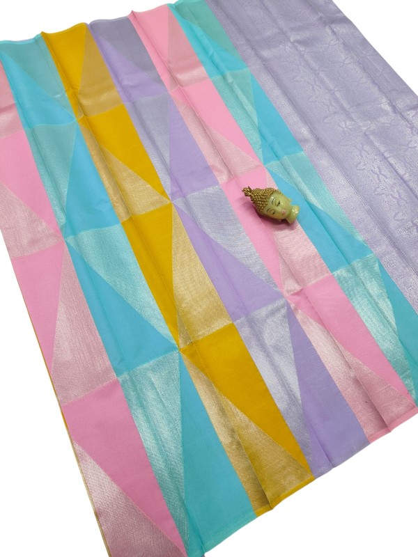 Rainbow Tissue silksaree