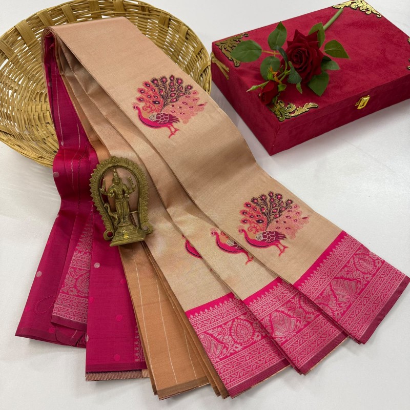 Peacock Tissue Silk Saree