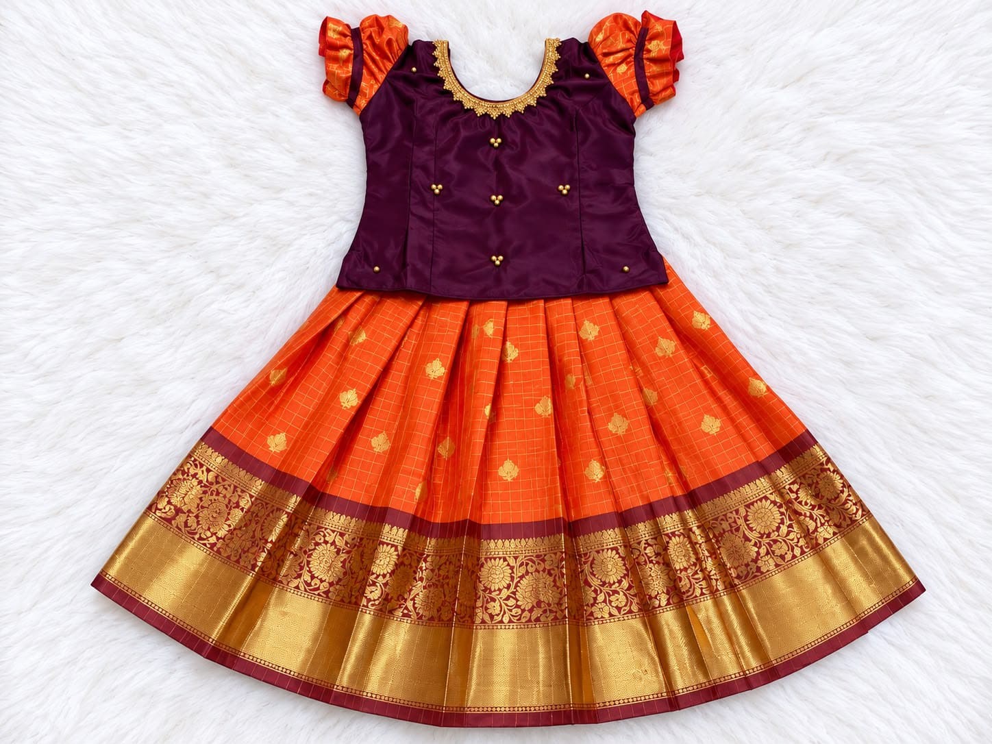 Kids Pattu Pavadai set