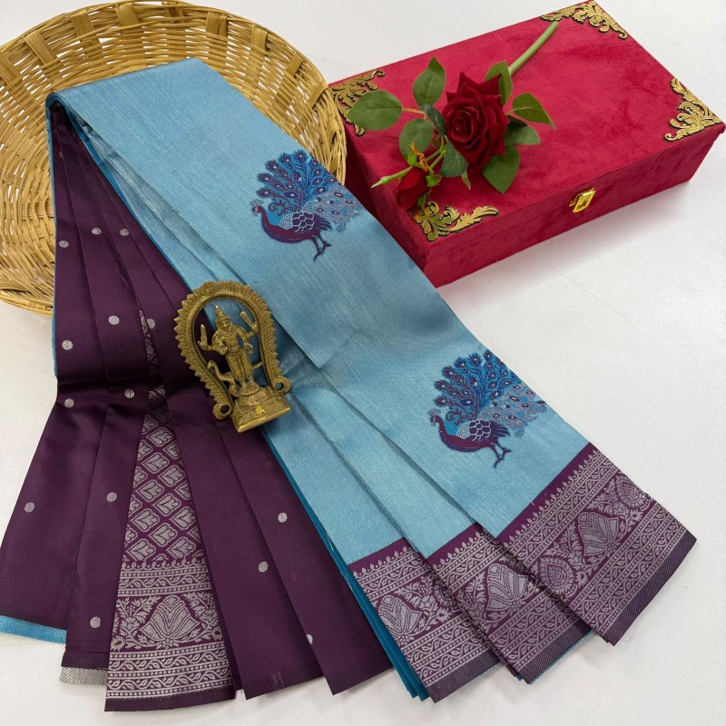 Peacock Tissue Silk Saree