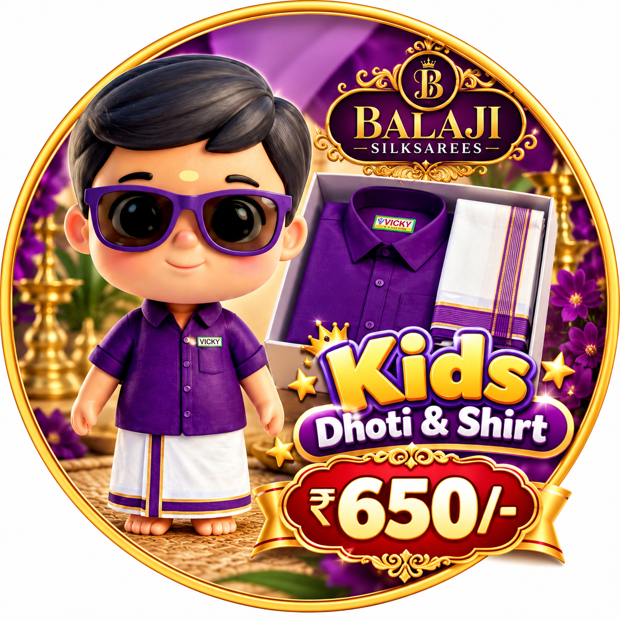 Kids Dhoti and Shirt