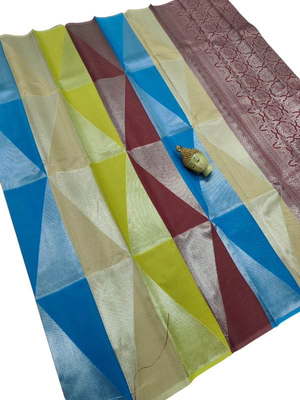 Rainbow Tissue silksaree
