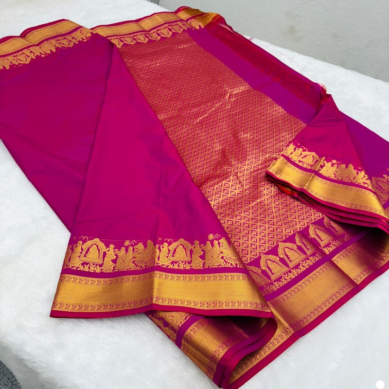 Kanchipuram Pallaku soft silk sarees
